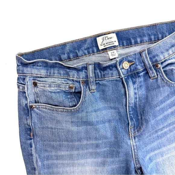 J Crew Slim Broken In Boyfriend distressed colorblock stretch jean sz 27P petite - Picture 10 of 16